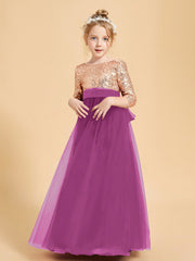 Abiti Damigella Junior Glamour Top Con Paillettes Orchidea