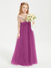 Abiti Damigella Junior Glamour Top Con Paillettes Orchidea