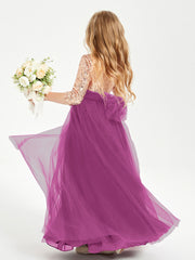 Abiti Damigella Junior Glamour Top Con Paillettes Orchidea
