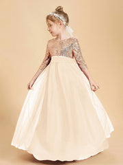Abiti Damigella Junior Glamour Top Con Paillettes Pesca