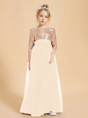 Abiti Damigella Junior Glamour Top Con Paillettes Pesca