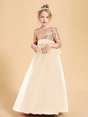 Abiti Damigella Junior Glamour Top Con Paillettes Pesca