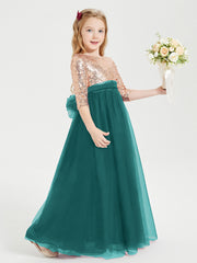 Abiti Damigella Junior Glamour Top Con Paillettes Pavone