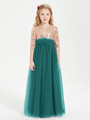 Abiti Damigella Junior Glamour Top Con Paillettes Pavone