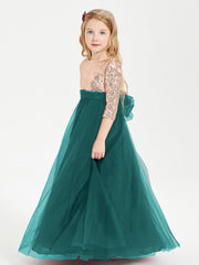 Abiti Damigella Junior Glamour Top Con Paillettes Pavone