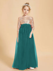 Abiti Damigella Junior Glamour Top Con Paillettes Pavone