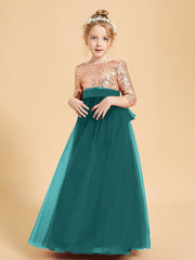 Abiti Damigella Junior Glamour Top Con Paillettes Pavone