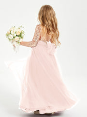 Abiti Damigella Junior Glamour Top Con Paillettes Rosa Perlato