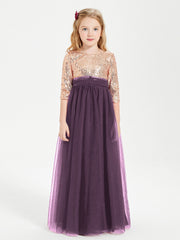 Abiti Damigella Junior Glamour Top Con Paillettes Prugna