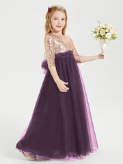 Abiti Damigella Junior Glamour Top Con Paillettes Prugna