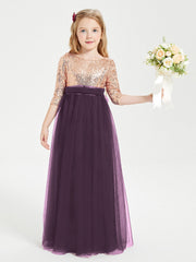 Abiti Damigella Junior Glamour Top Con Paillettes Prugna