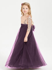 Abiti Damigella Junior Glamour Top Con Paillettes Prugna