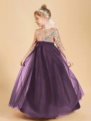 Abiti Damigella Junior Glamour Top Con Paillettes Prugna