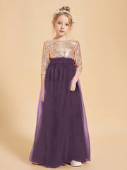 Abiti Damigella Junior Glamour Top Con Paillettes Prugna