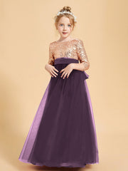 Abiti Damigella Junior Glamour Top Con Paillettes Prugna