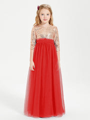 Abiti Damigella Junior Glamour Top Con Paillettes Rosso