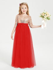 Abiti Damigella Junior Glamour Top Con Paillettes Rosso