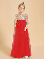 Abiti Damigella Junior Glamour Top Con Paillettes Rosso