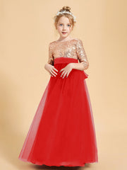 Abiti Damigella Junior Glamour Top Con Paillettes Rosso