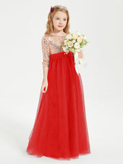 Abiti Damigella Junior Glamour Top Con Paillettes Rosso