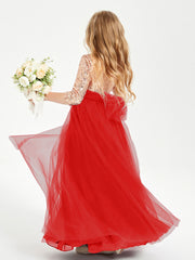 Abiti Damigella Junior Glamour Top Con Paillettes Rosso