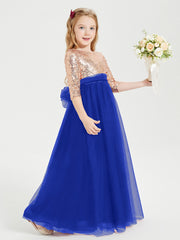 Abiti Damigella Junior Glamour Top Con Paillettes Blu Royal