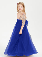 Abiti Damigella Junior Glamour Top Con Paillettes Blu Royal