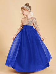 Abiti Damigella Junior Glamour Top Con Paillettes Blu Royal