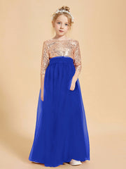 Abiti Damigella Junior Glamour Top Con Paillettes Blu Royal