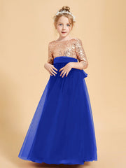 Abiti Damigella Junior Glamour Top Con Paillettes Blu Royal