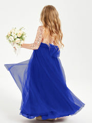 Abiti Damigella Junior Glamour Top Con Paillettes Blu Royal
