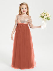 Abiti Damigella Junior Glamour Top Con Paillettes Ruggine