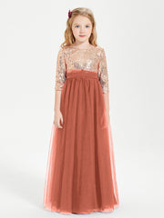 Abiti Damigella Junior Glamour Top Con Paillettes Ruggine