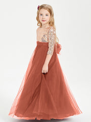 Abiti Damigella Junior Glamour Top Con Paillettes Ruggine