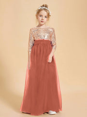 Abiti Damigella Junior Glamour Top Con Paillettes Ruggine