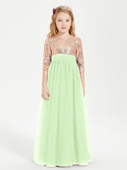 Abiti Damigella Junior Glamour Top Con Paillettes Salvia