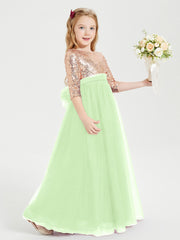 Abiti Damigella Junior Glamour Top Con Paillettes Salvia