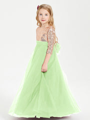 Abiti Damigella Junior Glamour Top Con Paillettes Salvia