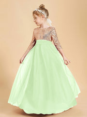 Abiti Damigella Junior Glamour Top Con Paillettes Salvia