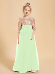 Abiti Damigella Junior Glamour Top Con Paillettes Salvia