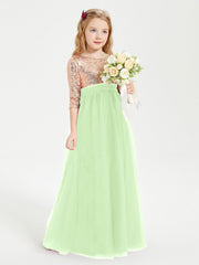 Abiti Damigella Junior Glamour Top Con Paillettes Salvia