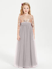 Abiti Damigella Junior Glamour Top Con Paillettes Argento