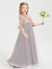 Abiti Damigella Junior Glamour Top Con Paillettes Argento
