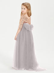 Abiti Damigella Junior Glamour Top Con Paillettes Argento