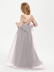 Abiti Damigella Junior Glamour Top Con Paillettes Argento