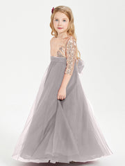 Abiti Damigella Junior Glamour Top Con Paillettes Argento