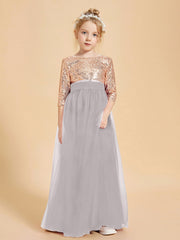 Abiti Damigella Junior Glamour Top Con Paillettes Argento