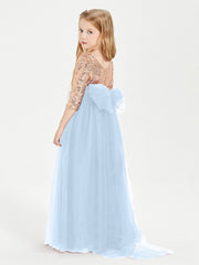 Abiti Damigella Junior Glamour Top Con Paillettes Blu Cielo