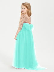 Abiti Damigella Junior Glamour Top Con Paillettes Azzurro Spa