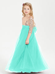 Abiti Damigella Junior Glamour Top Con Paillettes Azzurro Spa